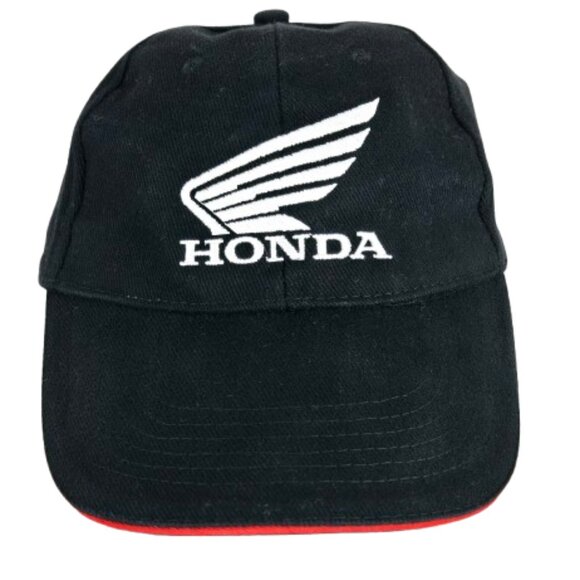 HONDA Trucker Hat Classic Cap Baseball Hat Black White Embroidered Canada Flag - Picture 1 of 10
